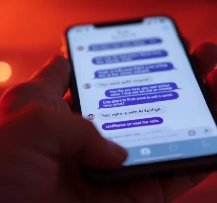 Engaging nsfw ai chat session on mobile with a realistic digital AI girlfriend in a private setting, emphasizing unfiltered intimacy and conversation fluidity.