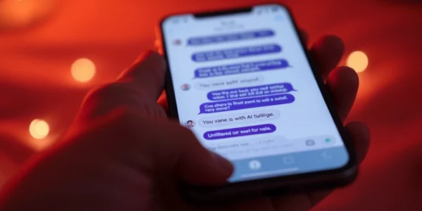 Engaging nsfw ai chat session on mobile with a realistic digital AI girlfriend in a private setting, emphasizing unfiltered intimacy and conversation fluidity.