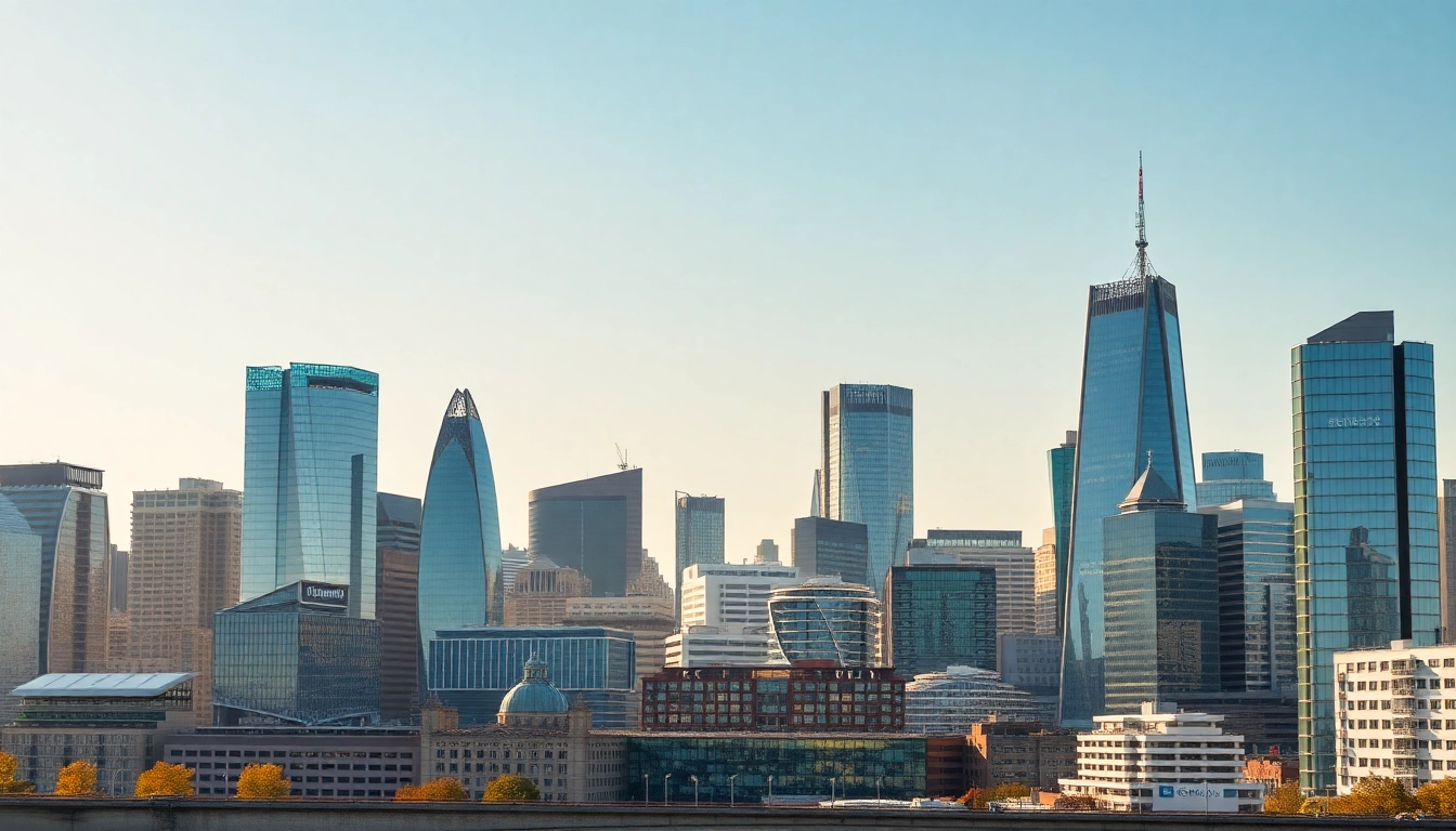 London Property Market analysis showing skyscrapers and residential blocks for real estate