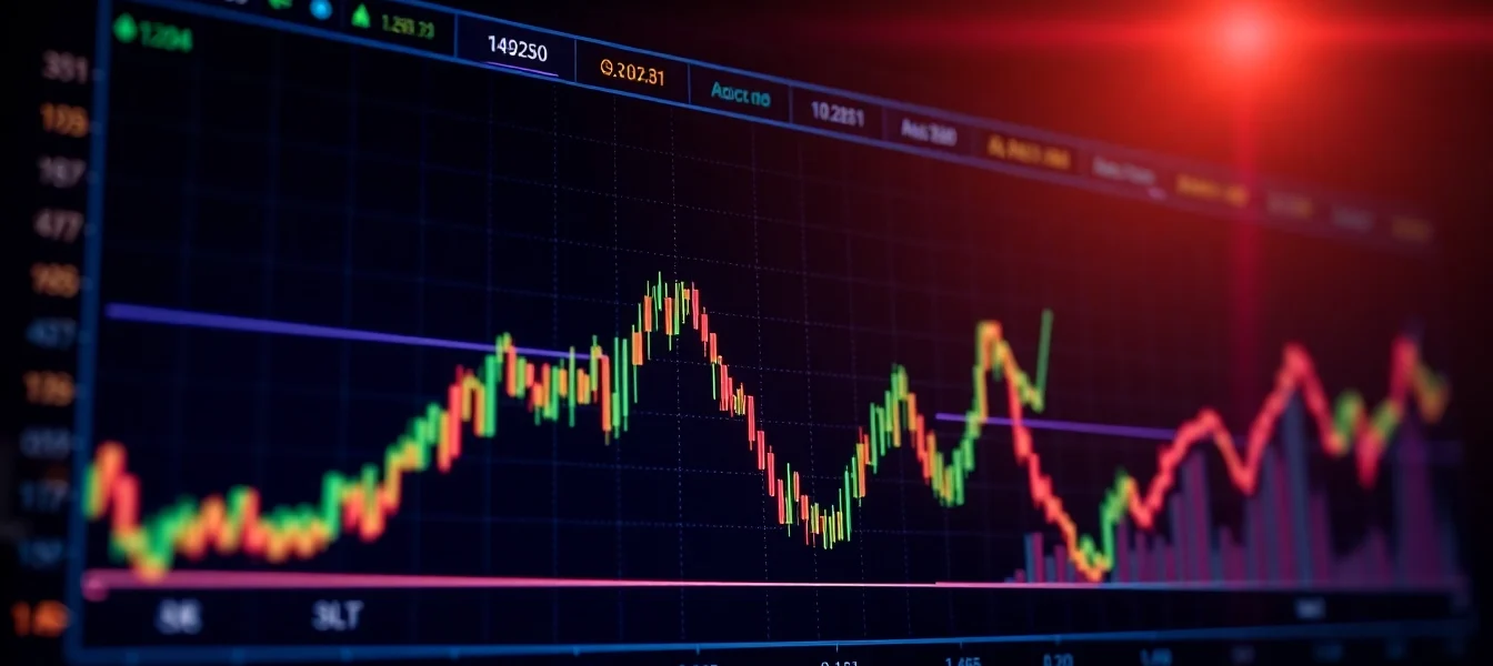 Aicoin digital chart showcasing cryptocurrency market data and trend analysis in a modern