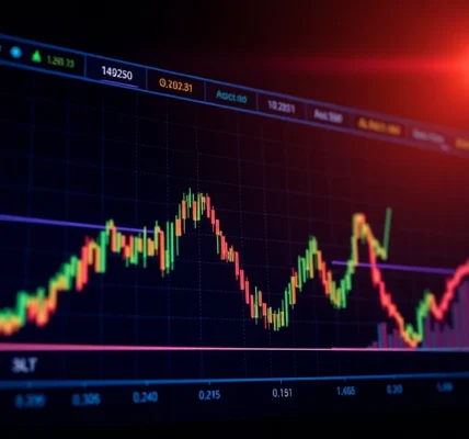 Aicoin digital chart showcasing cryptocurrency market data and trend analysis in a modern